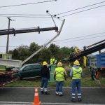 Saesa reporta 108 postes chocados entre enero y abril de 2025 en la zona